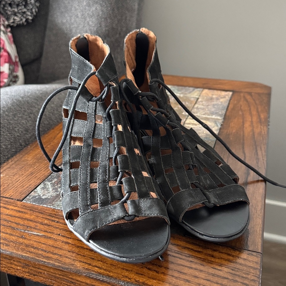 Rockport Black Women's Lace-Up Sandals